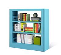 MOBYGKFY Estantería Piso De Acero contra La Pared Biblioteca Casera Estantes De Almacenamiento De Hierro Libros Cortos(BLU)