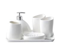 MOBYGKFY Juego de artículos de tocador de baño de 6 Piezas Artículos de tocador de cerámica for artículos de tocador de baño domésticos