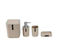 MOBYGKFY Juego de artículos de tocador for baño, jabonera de Mesa, Taza for Hacer gárgaras, Botella de loción, Juego de Cuatro Piezas(Blue,White)