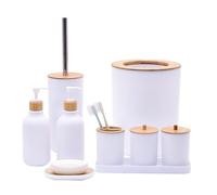 MOBYGKFY Juego de artículos de tocador for baño, Kit Combinado de baño, Taza Dental, Botella desinfectante for Manos, Suministros(3-Pack)