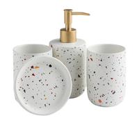 MOBYGKFY Juego De Baño Artículos De Tocador De Cerámica Accesorios De Baño De Cuatro Piezas Kit De Habitación Modelo Club De Hotel Luz