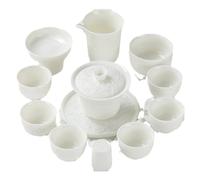 MOBYGKFY Juego de té de porcelana blanca de jade gordo de oveja