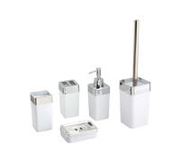 MOBYGKFY Kit de Taza de Cepillado for baño, Aparato for Hacer gárgaras, escobilla de baño, Juego de Cinco Piezas(Blue,White)