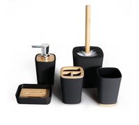 MOBYGKFY Kit Sanitario, Juego De Cepillos For Inodoro, Caja Jabón Líquido Baño, Suministros Estante Dientes