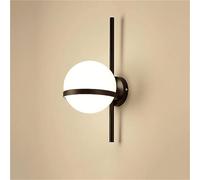 MOBYGKFY Lámparas de pared modernas nórdicas White Glass Ball Lampshade Wall Sconces E26/E27 Base Wall Lamp Bedroom Living Room Wall Light para espejo de baño, sala de estar, pasillo, comed