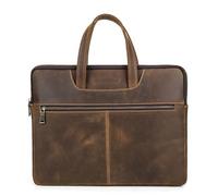 MOBYGKFY Leather Briefcase Shoulder Laptop Business Bag for Men