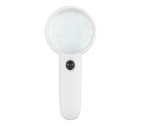 MOBYGKFY Lupa Con Luz LED, Marco De Plástico De Mano, Lente De Cristal, Lupa De Lectura