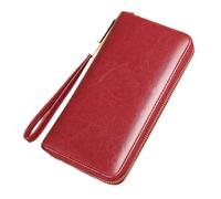 MOBYGKFY Monedero Largo For Mujer, De Cuero Suave, De Gran Capacidad, con Cremallera, con Clip For Dinero, Bolso De Mano, Puede Poner Bolsa For Teléfono Móvil