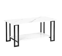 MOBYGKFY Muebles de Mesa de Centro rectangulares de 2 Niveles de 1,5 cm de Espesor con Estante Inferior for la decoración de la Sala de Estar del hogar
