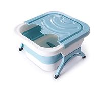 MOBYGKFY Plegable del pie remojo cubo de plástico portátil bañeras de masaje que hace espuma balde de casa Sauna Bañera Bañera de pedicura(Blu)