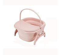 MOBYGKFY Plegable Foot Tub con tapa Foot Wash Tub Foaming Masaje Bucket Sauna Bañera plegable Bucket cuenca del baño de pies de presión reducen(Roze)