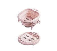 MOBYGKFY Remojar los pies cuenca del Cubo plegable de plástico Espuma Masaje balde de casa Sauna Bañera de pedicura Baño Bañera plegable(Roze)