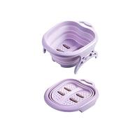 MOBYGKFY Remojar los pies cuenca del Cubo plegable de plástico Espuma Masaje balde de casa Sauna Bañera de pedicura Baño Bañera plegable(Purple)