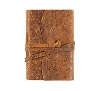 MOBYGKFY Retro Cuero genuino Cuaderno Diario Notepad Vintage Sketchbook Bloc de notas Notepad Creativo Papelería Regalo Viajero Diario 400 Página(Blue,White)