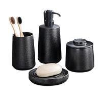 MOBYGKFY Set de exfoliación, Suministros de baño, Botella de loción for Lavado de baño, Taza for la Boca, jabonera, Tarro de hisopo de algodón