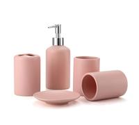 MOBYGKFY Set Lavado Sanitario Gárgaras Cerámica Soporte Cepillo Dientes Inodoro Hotel Suministros El Hogar