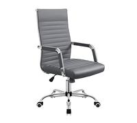 MOBYGKFY Silla de Escritorio for Juegos de Conferencia de Oficina giratoria con Elevador de Cuero sintético Silla de Trabajo de Conferencia ejecutiva con Brazos(1-Pack)