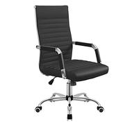 MOBYGKFY Silla de Escritorio for Juegos de Conferencia de Oficina giratoria con Elevador de Cuero sintético Silla de Trabajo de Conferencia ejecutiva con Brazos(3-Pack)