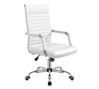 MOBYGKFY Silla de Escritorio for Juegos de Conferencia de Oficina giratoria con Elevador de Cuero sintético Silla de Trabajo de Conferencia ejecutiva con Brazos(3-Pack)