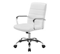 MOBYGKFY Silla de Oficina ejecutiva giratoria de Cuero sintético con Respaldo Medio Ajustable, Silla for computadora, Silla de Oficina en casa, Silla giratoria elevadora(3-Pack)