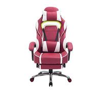 MOBYGKFY Silla de Oficina for Juegos de Carreras Silla ejecutiva Reposapiés y cojín Lumbar Silla de Trabajo ergonómica reclinable for Trabajo Pesado(3-Pack)