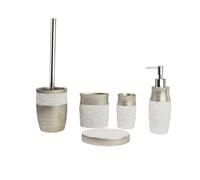 MOBYGKFY Suministros de baño de Resina, Juego de artículos de tocador de baño de Cinco Piezas, espray de Aceite Tallado