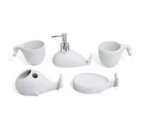 MOBYGKFY Taza Elegante Casera del Tenedor Cepillo Dientes Botella Emulsión Traje Baño Lavado Resina 5 Pedazos