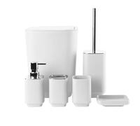 MOBYGKFY Taza for Enjuague bucal, Soporte for Cepillo de Dientes, Bote de Basura, escobilla de baño, Juego de artículos de tocador for Almacenamiento de baño(3-Pack)