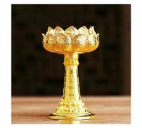 MOBYGKFY Vela Budista en Relieve, Copa de aleación Zinc, Flor, candelabro Dorado, lámpara tibetana Boda, Holde for Cena