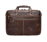 MOBYGKFY Waterproof Genuine Leather Briefcase Shoulder Laptop Business Bag for Men