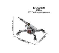 (MOC2050) Cañón antiblindaje 2050, serie militar, armas de guerra, 451 piezas, juguetes educativos creativos para