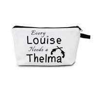 MoCaliduccious Bolsa de maquillaje pequeña con cremallera para mujer, diseño de texto "Every Louise Needs a Thelma", HZW0664