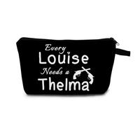 MoCaliduccious Bolsa de maquillaje pequeña con cremallera para mujer, diseño de texto "Every Louise Needs a Thelma", HZW0665