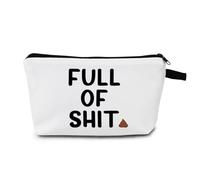 MoCaliduccious Full Of Shit - Bolsa de maquillaje para mujer, bolsa organizadora de cosméticos de viaje, regalo de agradecimiento para profesores, bolsa pequeña con cremallera, HZW0562