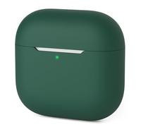 Mocarheri Funda de Silicona Compatible con AirPods 4.ª Generación 2024, Protectora para AirPods de 4, Suave a Prueba de Golpes, LED Visible Frontal, Verde Oscuro