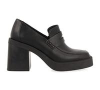 mocasín Negro de Punta Cuadrada con Plataforma Gruesa para Mujer arkanes