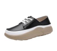 Mocasines altos y gruesos para mujer, modernos y redondos, para caminar cómodos, informales, para mujer, Negro , 38 EU
