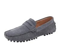 Mocasines Ante for Hombre, cómodos, Ligeros, Flexibles, Informales, con Punta Redonda, for graduación, Boda, sin Cordones(Grey,41 EU)