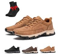 Mocasines Casuales de Cuero Hechos a Mano for Hombre, Antideslizantes, con Soporte for el Proa, de Corte Extra Ancho, for Senderismo al Aire Libre.(Khaki,48 EU)