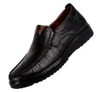 Mocasines casuales de negocios para hombre, color negro, de tejido, zapatos de vestir formales, zapatos de negocios, antideslizantes, transpirables, cómodos, de cuero, informales, manos libres
