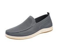 Mocasines casuales para hombre, zapatos ortopédicos de malla, transpirables, ligeros, informales, cómodos, para caminar, zapatos de punto sin cordones, tenis ortopédicos, gris, 39 2/3 EU