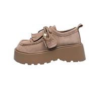 Mocasines casuales para mujer,Mocasines universitarios de ante,Zapatos planos con cordones y borlas,Zapatos casuales de verano para caminar Ideal para el trabajo,la escuela,caminar y viajar,EU35-40