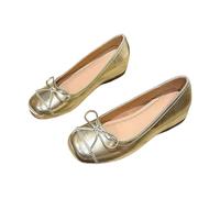 Mocasines casuales planos con lazo, cómodos de llevar todos los días, ligeros y transpirables., dorado, 40 EU