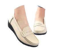 Mocasines casuales, zapatos bajos, cómodos y transpirables, ideales para caminar todos los días., beige, 40 EU