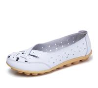 Mocasines clásicos para Mujer, Mocasines Transpirables, cómodos Mocasines de Piel para Mujer, Zapatillas ortopédicas, Zapatillas ortopédicas de Piel Transpirable (38,Weiß)