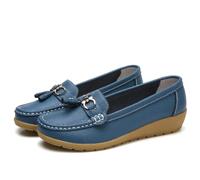 Mocasines clásicos Penny para Mujer, Mocasines Transpirables para Mujer, Zapatos ortopédicos para Mujer, Zapatos Casuales Transpirables de Cuero Transpirable, Zapatos de Senderismo (37 EU,Blau)