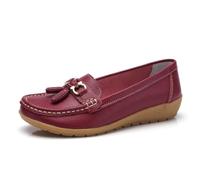 Mocasines clásicos Penny para Mujer, Mocasines Transpirables para Mujer, Zapatos ortopédicos para Mujer, Zapatos Casuales Transpirables de Cuero Transpirable, Zapatos de Senderismo (39 EU,Orange Rot)