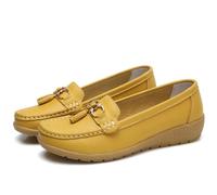 Mocasines clásicos Penny para Mujer, Mocasines Transpirables para Mujer, Zapatos ortopédicos para Mujer, Zapatos Casuales Transpirables de Cuero Transpirable, Zapatos de Senderismo (38 EU,Gelb)