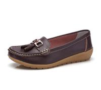 Mocasines clásicos Penny para Mujer, Mocasines Transpirables para Mujer, Zapatos ortopédicos para Mujer, Zapatos Casuales Transpirables de Cuero Transpirable, Zapatos de Senderismo (39 EU,Braun)
