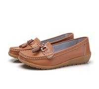 Mocasines clásicos Penny para Mujer, Mocasines Transpirables para Mujer, Zapatos ortopédicos para Mujer, Zapatos Casuales Transpirables de Cuero Transpirable, Zapatos de Senderismo (35 EU,Hellbraun)
